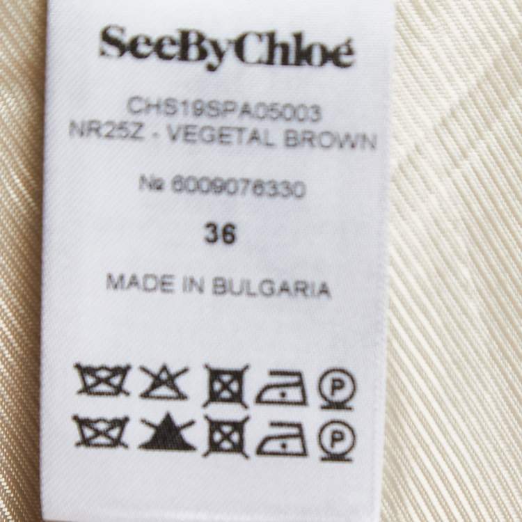 Pre Owned See by Chloe Brown Wool-Blend Front Pleat Trousers S