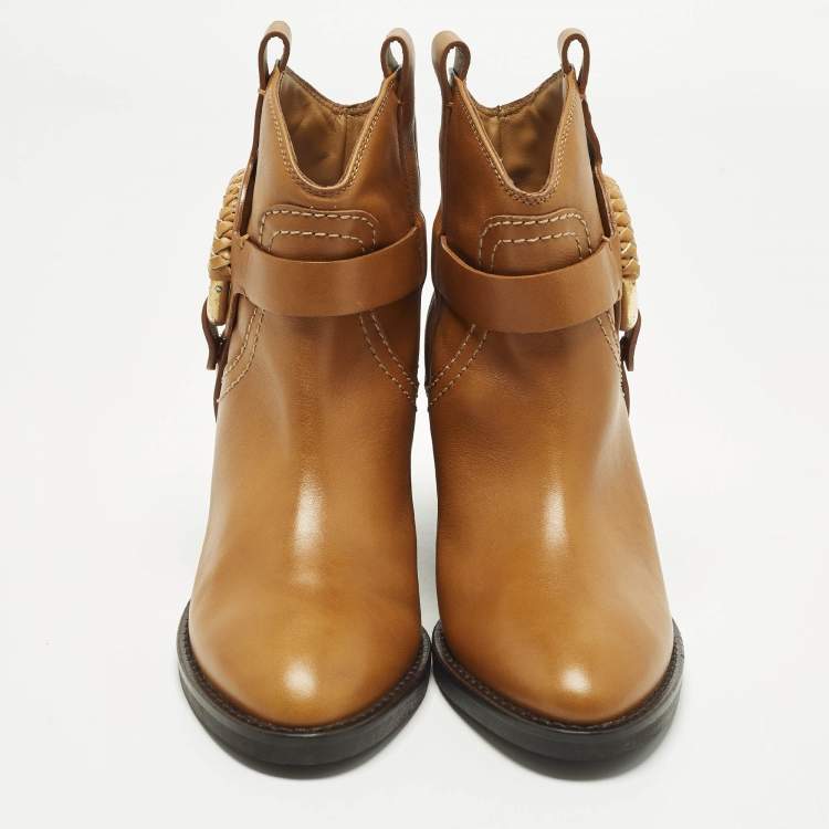 Pre Owned See by Chloe Hana Size 39 Tan Leather Cowboy Boots
