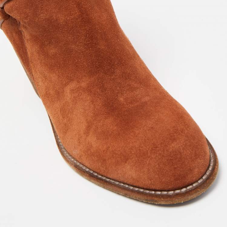 Pre Owned See by Chloe Suede Lyna Buckle Boots Size 40