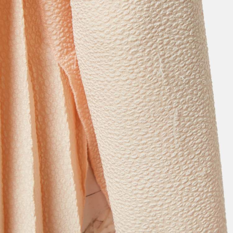 Pre Owned See by Chloe Pink Champagne Textured Crepe Pleated Shirt M
