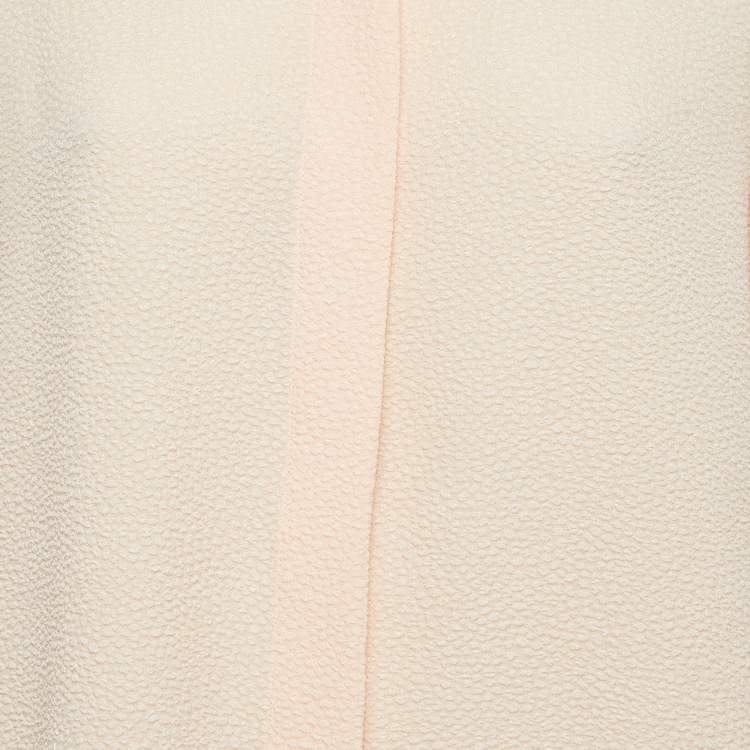 Pre Owned See by Chloe Pink Champagne Textured Crepe Pleated Shirt M