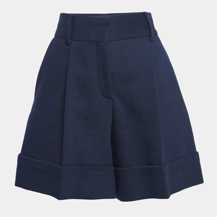 Pre Owned See by Chloe Navy Blue Gabardine Shorts M