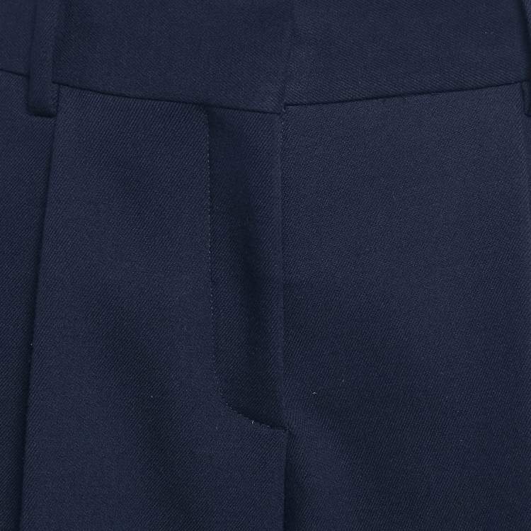Pre Owned See by Chloe Navy Blue Gabardine Pleated Shorts M