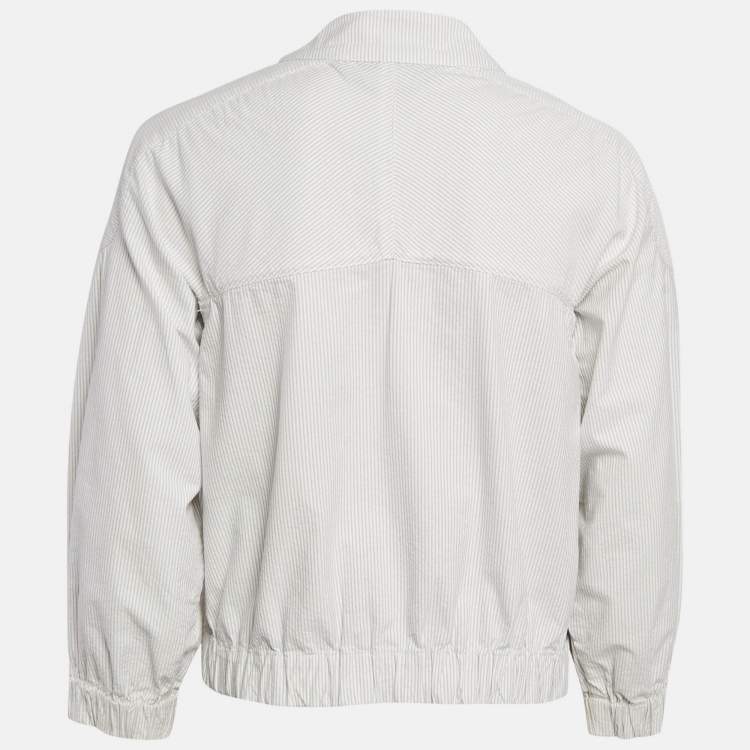 Pre Owned See by Chloe White Stripe Cotton Zip-Up Jacket M