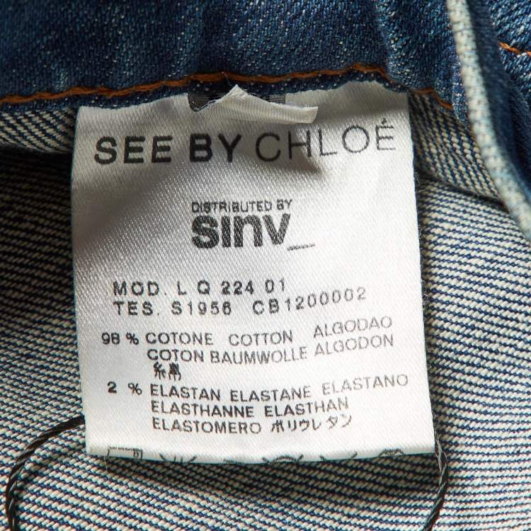 Pre Owned See by Chloe Blue Denim Slim Fit Jeans M/Waist 32"