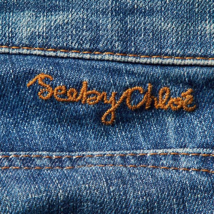 Pre Owned See by Chloe Blue Denim Slim Fit Jeans M/Waist 32"