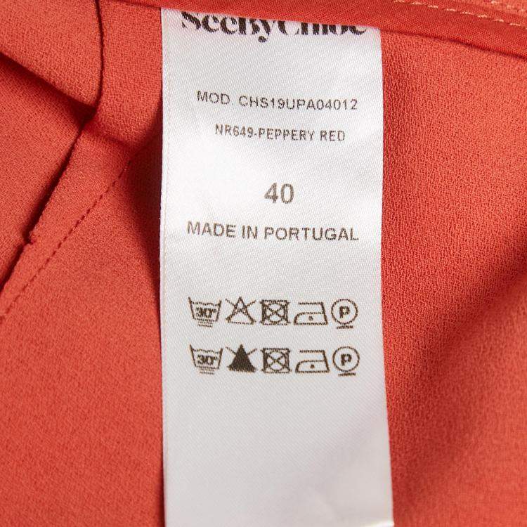 Pre Owned  See by Chloé Peppery Red Crepe Flared Culottes M