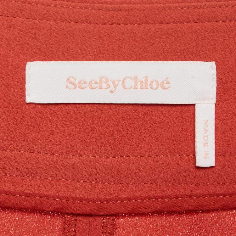 Pre Owned  See by Chloé Peppery Red Crepe Flared Culottes M