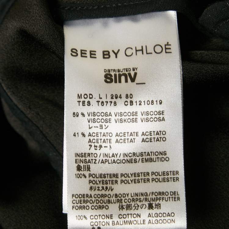 Pre Owned See by Chloe Black Crepe Detachable Pleated Ruffle Blazer M