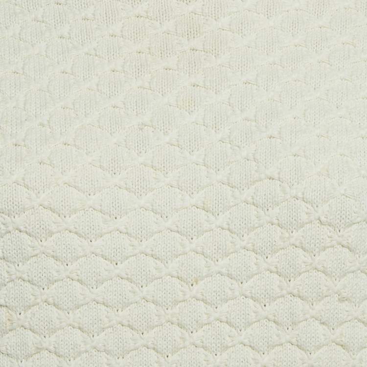 Pre Owned See by Chloe Cream Patterned Knit Turtleneck Sweater S