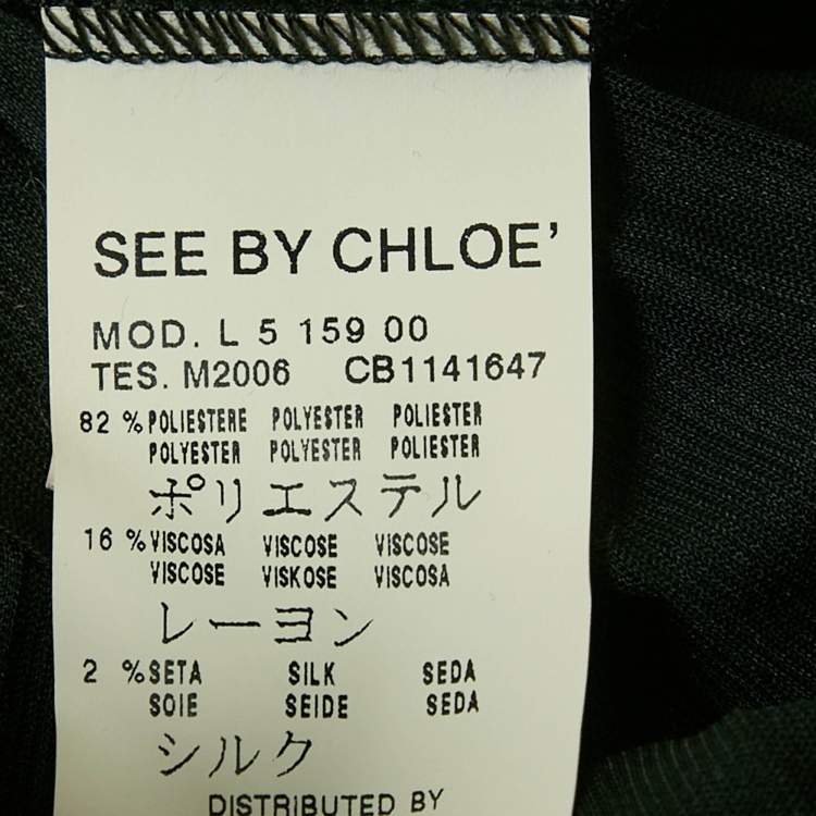 Pre Owned See by Chloe Black Pleated A-Line Sleeveless Mini Dress XL