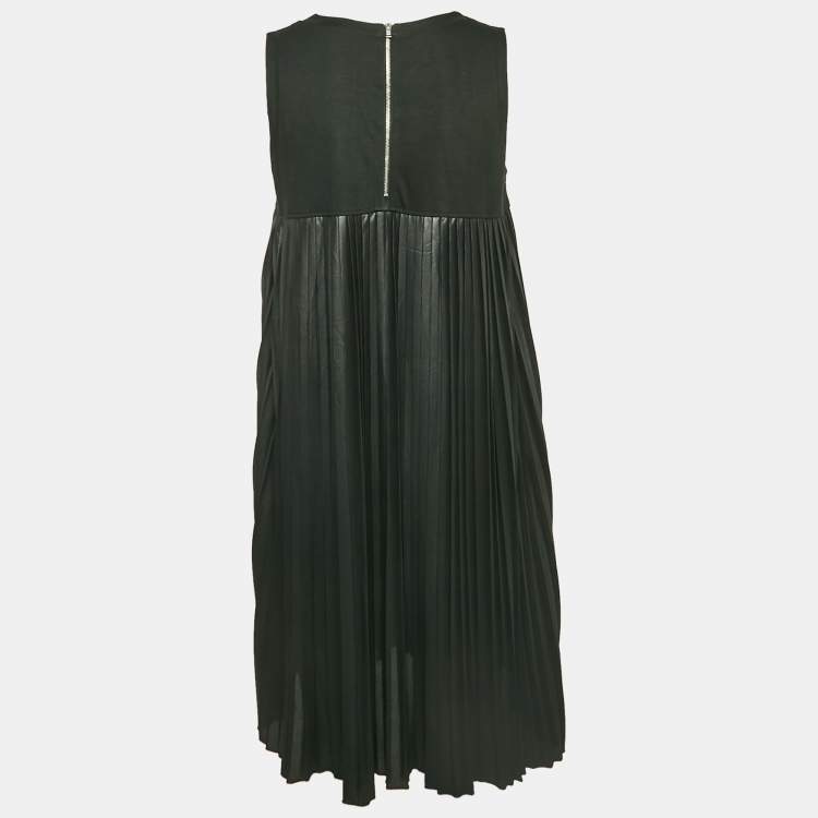 Pre Owned See by Chloe Black Pleated A-Line Sleeveless Mini Dress XL