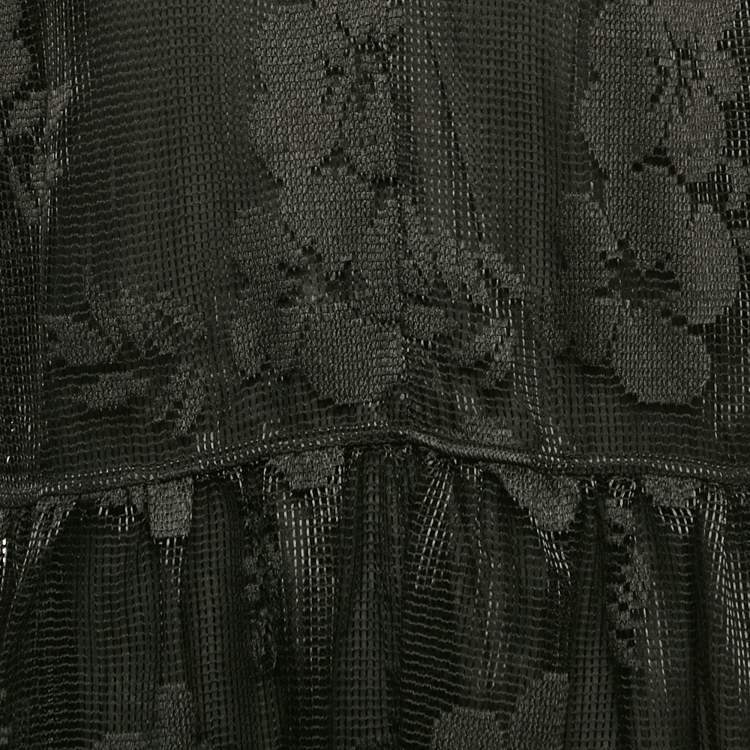 Pre Owned See by Chloé Black Embroidered Mesh Short Dress L