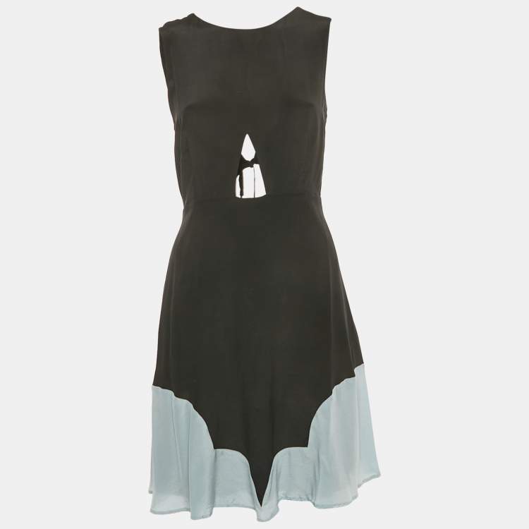 Pre Owned See by Chloe Black Silk Tie-Up Detail Cut-Out Mini Dress S