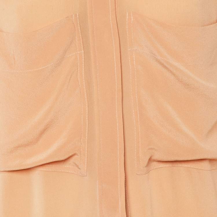 Pre Owned See by Chloe Light Coral Silk Button Front Blouse S