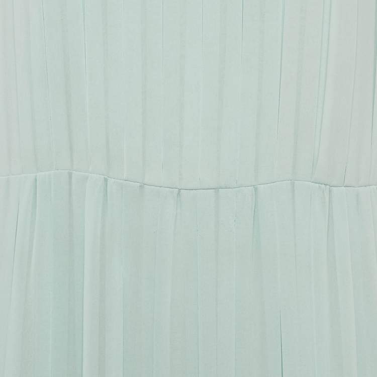 Pre Owned See by Chloe Light Blue Georgette Pleated Sleeveless Short Dress M