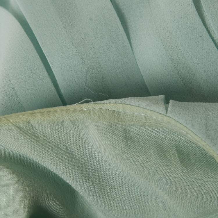 Pre Owned See by Chloe Light Blue Georgette Pleated Sleeveless Short Dress M