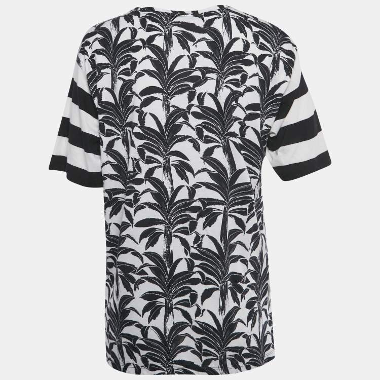 Pre Owned See by Chloe White /Black Printed Modal & Cotton T-shirt M