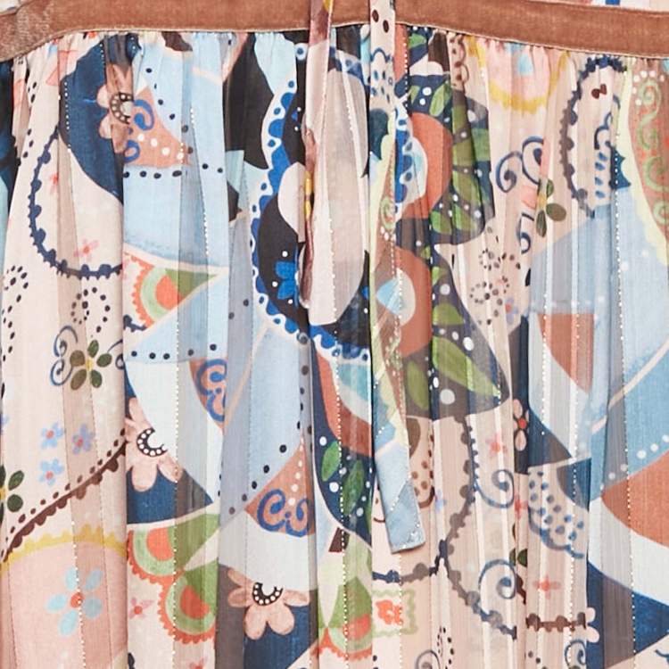 Pre Owned See by Chloe Pink Floral Print Crepe Midi Dress L