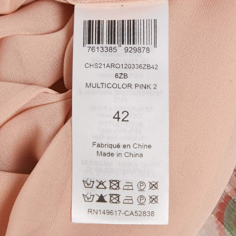 Pre Owned See by Chloe Pink Floral Print Crepe Midi Dress L