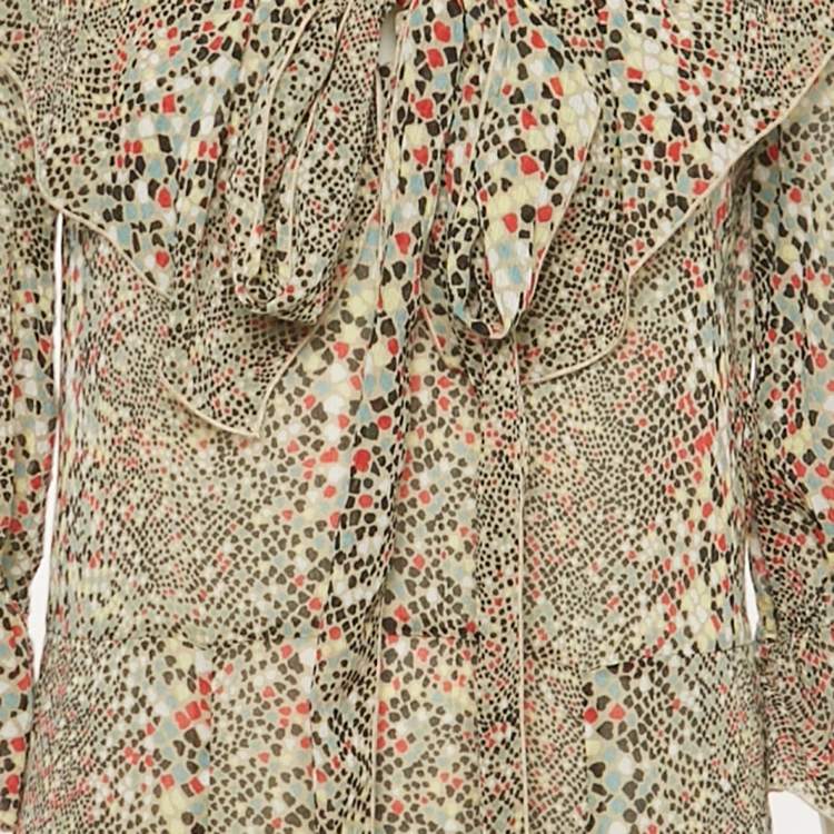 Pre Owned See by Chloé Brown Printed Crepe Midi Dress M