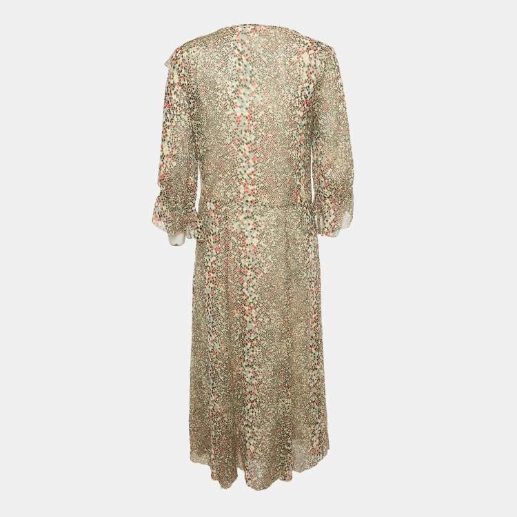 Pre Owned See by Chloé Brown Printed Crepe Midi Dress M