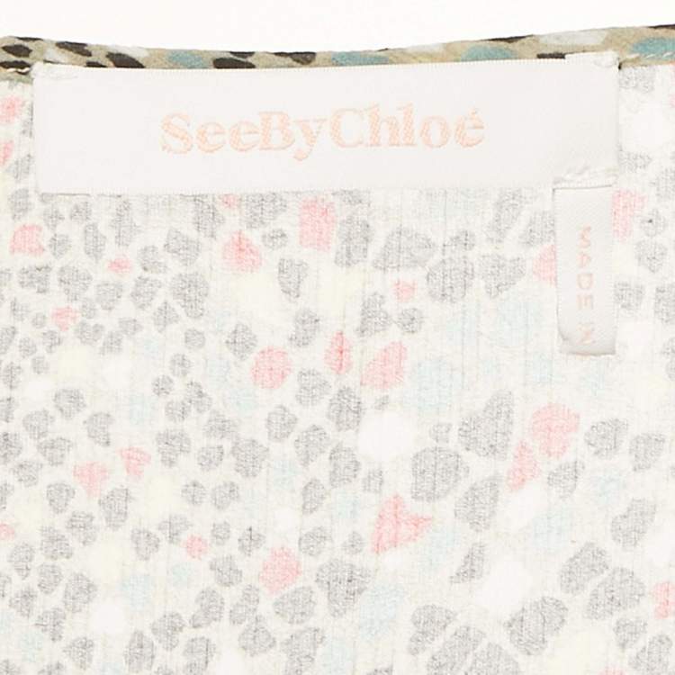 Pre Owned See by Chloé Brown Printed Crepe Midi Dress M