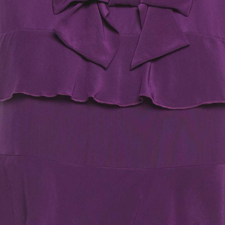 Pre Owned See by Chloe Purple Silk Ruffled Mini Dress M