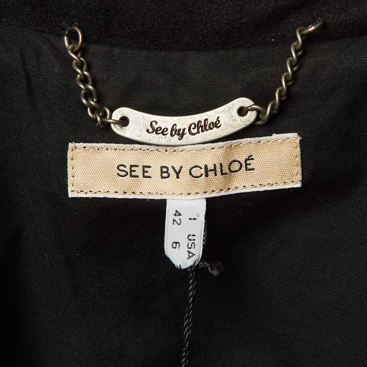 Pre Owned See by Chloe Black Wool Blend Jacket M