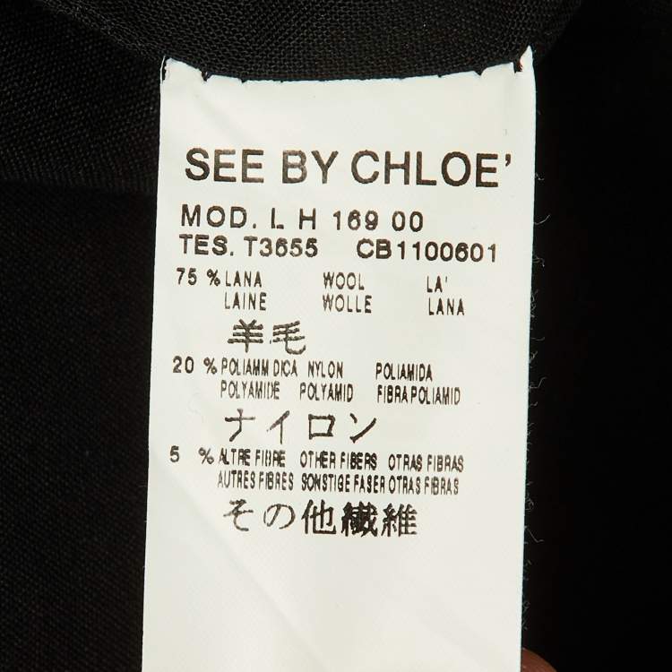 Pre Owned See by Chloe Black Wool Blend Jacket M