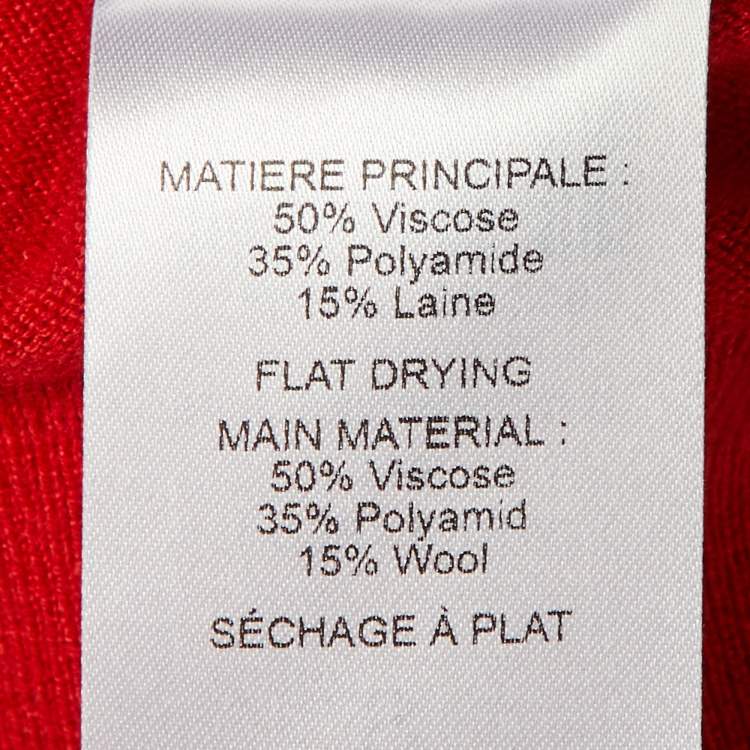 Pre Owned See by Chloé Red Logo Intarsia Knit Hooded Sweater S