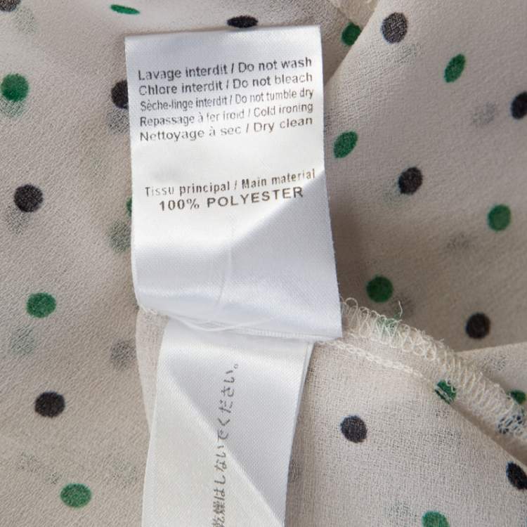 Pre Owned See by Chloe Off White Polka Dot Georgette Ruffled Blouse M