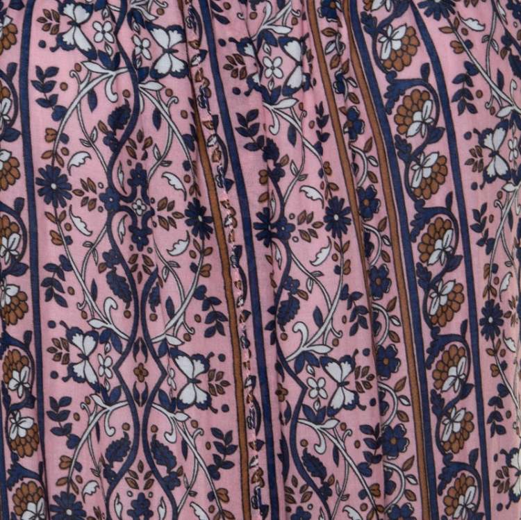 Pre Owned See by Chloe Multicolor Floral Printed Cotton Off Shoulder Maxi Dress M 