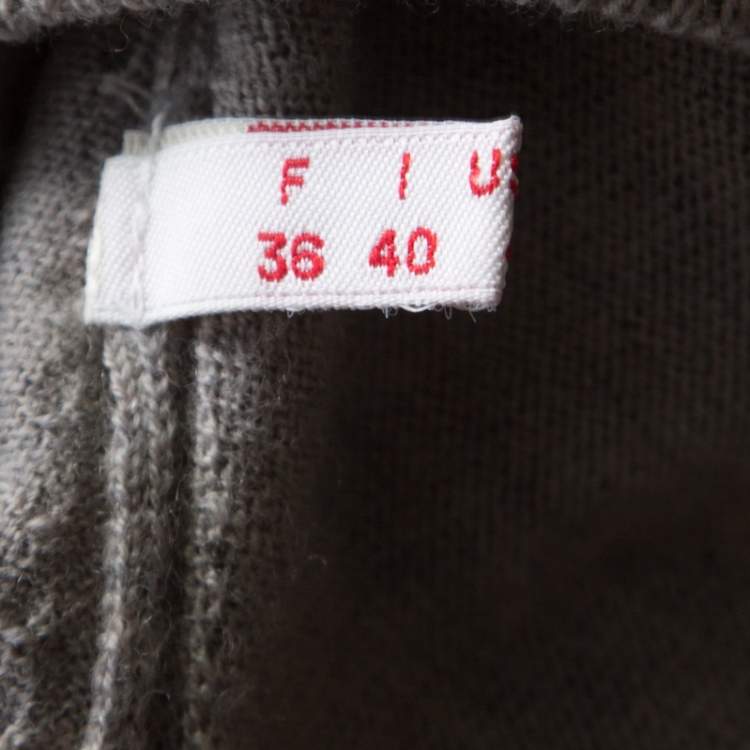 Pre Owned See by Chloe Grey Wool Abstract Print Detail Sweater S