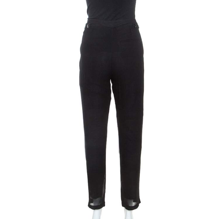 Pre Owned See by Chloe Black Chiffon Lined Tapered Pants S