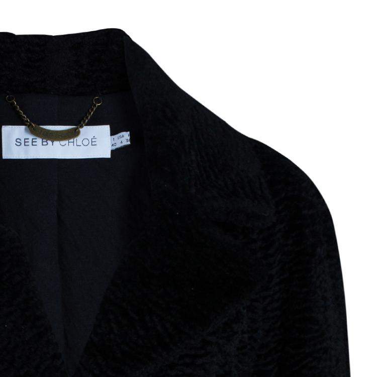 Pre Owned See by Chloe Black Textured Jacket S
