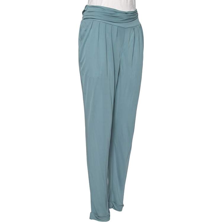 Pre Owned See by Chloe Blue Crepe Pleated Detailed Trousers M