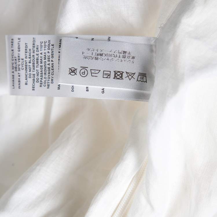 Pre Owned See by Chloe White Cotton Floral Embroidered Yoke Detailed Tiered Maxi Dress M