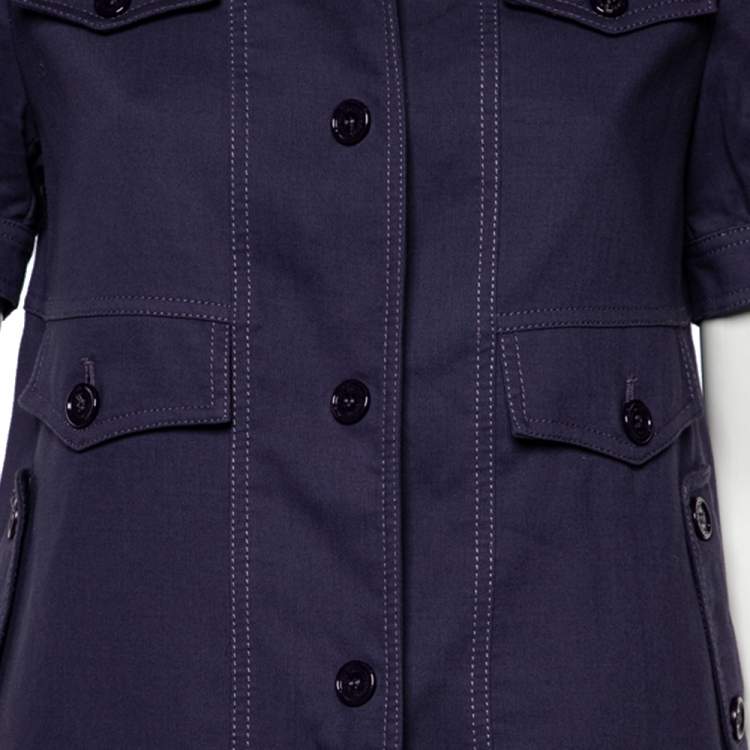 Pre Owned See by Chloe Navy Blue Cotton And Wool Button Front Utility Jacket M