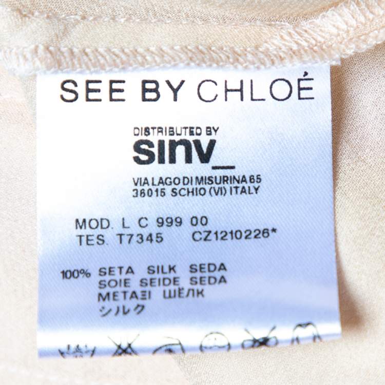 Pre Owned See by Chloe Light Pink Silk Oversized Top S