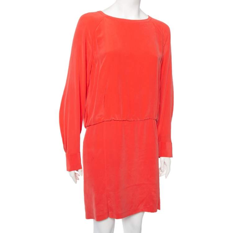 Pre Owned See by Chloe Coral Pink Silk Crepe Mini Dress S