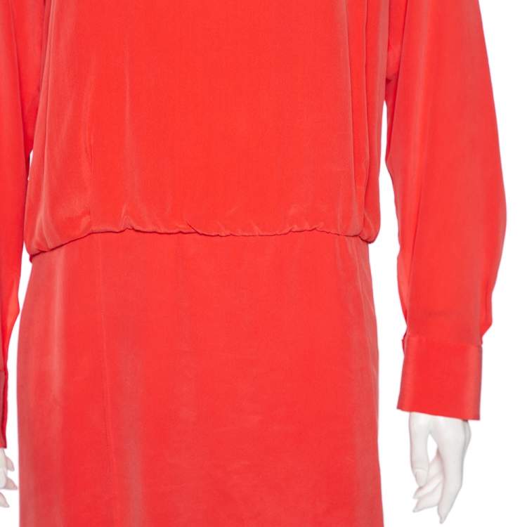 Pre Owned See by Chloe Coral Pink Silk Crepe Mini Dress S