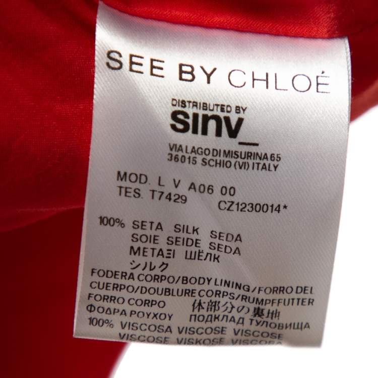 Pre Owned See by Chloe Coral Pink Silk Crepe Mini Dress S