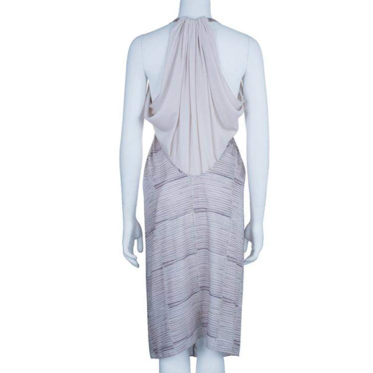 Pre Owned See by Chloe Ruffle Printed Washed Satin Dress S