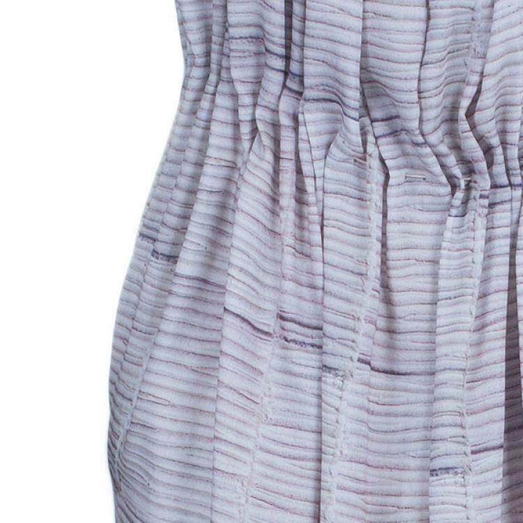 Pre Owned See by Chloe Ruffle Printed Washed Satin Dress S