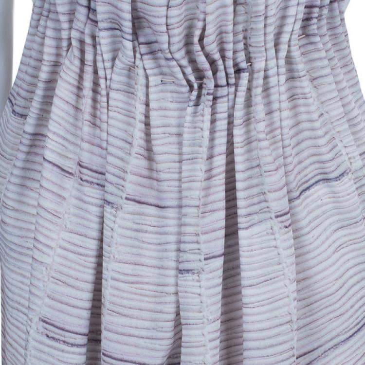 Pre Owned See by Chloe Ruffle Printed Washed Satin Dress S