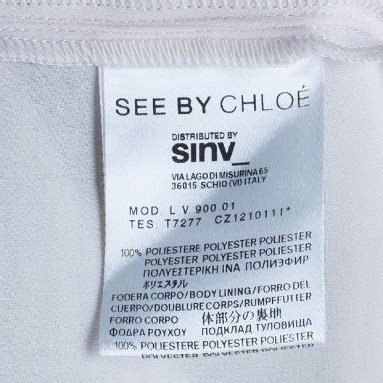 Pre Owned See by Chloe Ruffle Printed Washed Satin Dress S