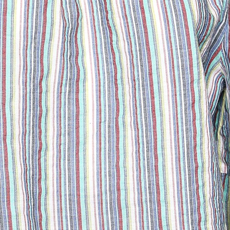 Pre Owned See by Chloe Multicolor Stripe Cotton Off Shoulder Top M
