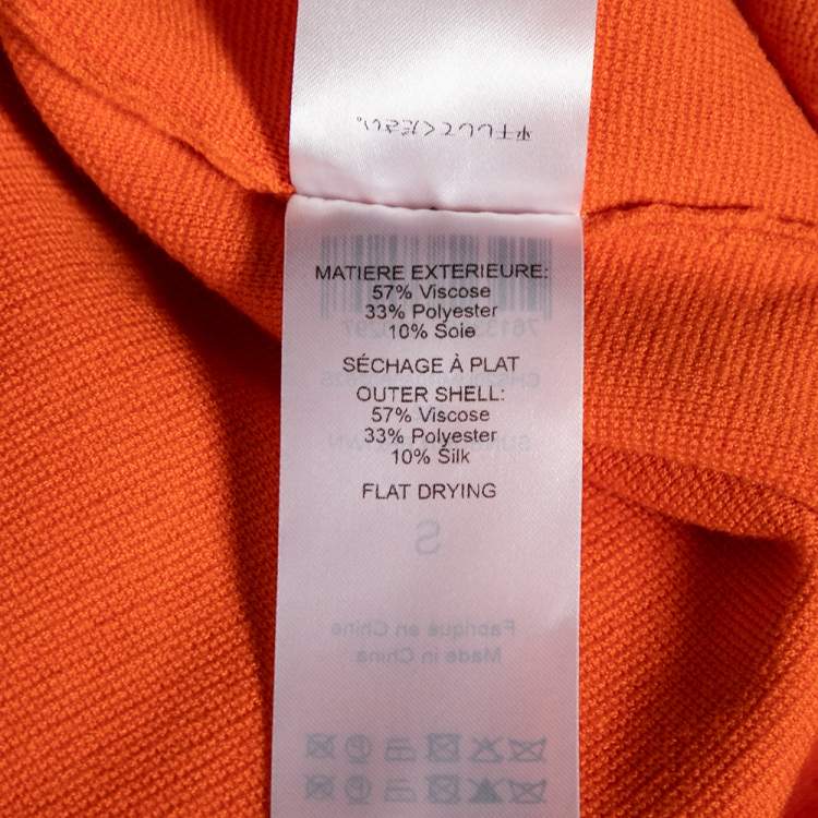 Pre Owned See by Chloe Orange Stretch Knit Ruffle Trimmed Mini Dress S