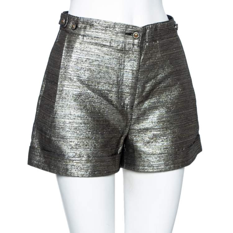 Pre Owned See By Chloe Metallic Cotton Shorts S